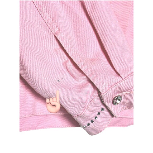 Vintage Christine Alexander Denim Jacket Pink Rhinestones Swarovski Crystals M - Picture 7 of 8